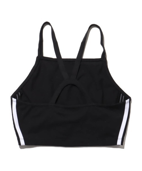 adidas（アディダス）の「adidas 3 S CROP TOP / アディカラー スリーストライプス クロップトップ（キャミソール・レディース・ブラック・L/S/M）」の2枚目の写真