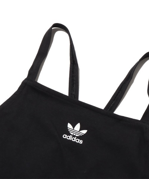 adidas（アディダス）の「adidas 3 S CROP TOP / アディカラー スリーストライプス クロップトップ（キャミソール・レディース・ブラック・L/S/M）」の3枚目の写真