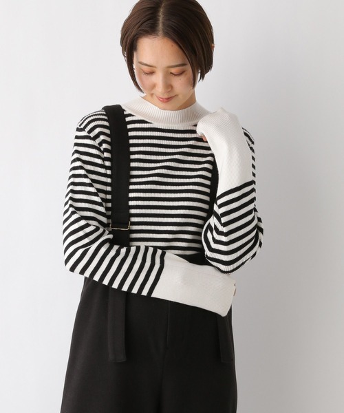 LEPSIM（レプシィム）の「12ゲージ配色リブハイネックプルオーバー　990510（ニット/セーター・レディース・ブラック/グレー/ブルー/ホワイト×ブラック/ホワイト・FREE）」の18枚目の写真