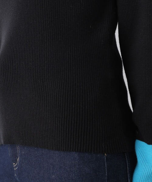 LEPSIM（レプシィム）の「12ゲージ配色リブハイネックプルオーバー　990510（ニット/セーター・レディース・ブラック/グレー/ブルー/ホワイト×ブラック/ホワイト・FREE）」の9枚目の写真