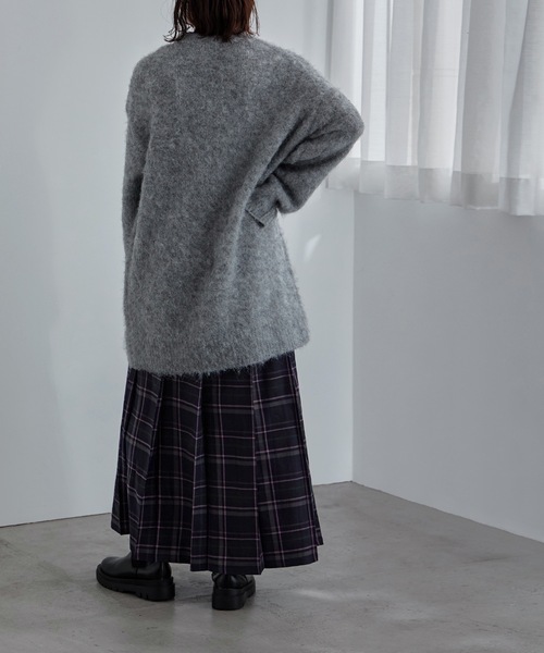 etoll.（エトル）の「チェック柄タックプリーツロングスカート（スカート・レディース・ネイビー/グリーン・M）」の10枚目の写真