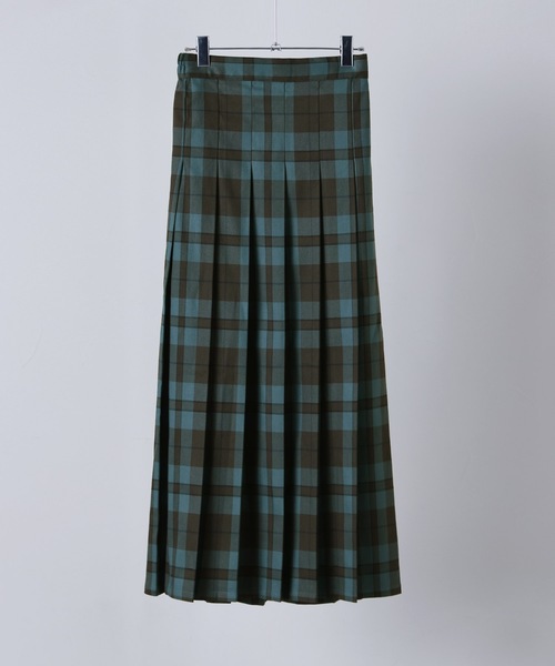 etoll.（エトル）の「チェック柄タックプリーツロングスカート（スカート・レディース・ネイビー/グリーン・M）」の17枚目の写真
