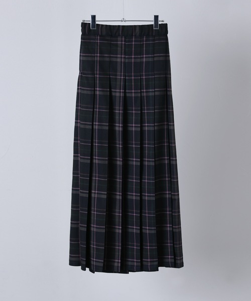 etoll.（エトル）の「チェック柄タックプリーツロングスカート（スカート・レディース・ネイビー/グリーン・M）」の18枚目の写真