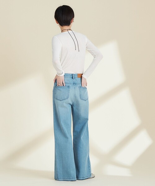 Rie Miller（リエミラー）の「スリットフレアハイウエストデニム（デニムパンツ・レディース・ブルー系その他7・S/L/XS/M）」の12枚目の写真