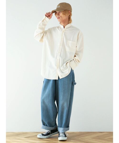 CRAFT STANDARD BOUTIQUE(クラフトスタンダードブティック)の「T/Rバンドカラーシャツ(シャツ/ブラウス・メンズ・ブラック/チャコールグレー/アイボリー/グレイッシュベージュ・M/L/XL)」の6枚目の写真