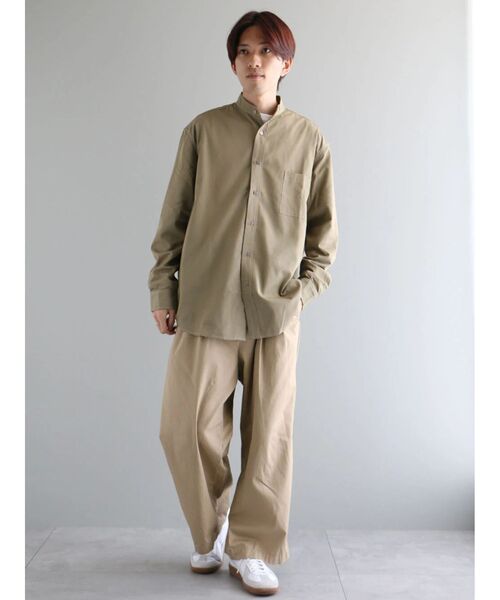 CRAFT STANDARD BOUTIQUE(クラフトスタンダードブティック)の「T/Rバンドカラーシャツ(シャツ/ブラウス・メンズ・ブラック/チャコールグレー/アイボリー/グレイッシュベージュ・M/L/XL)」の18枚目の写真