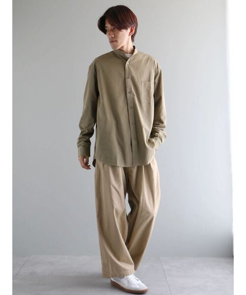 CRAFT STANDARD BOUTIQUE(クラフトスタンダードブティック)の「T/Rバンドカラーシャツ(シャツ/ブラウス・メンズ・ブラック/チャコールグレー/アイボリー/グレイッシュベージュ・M/L/XL)」の16枚目の写真