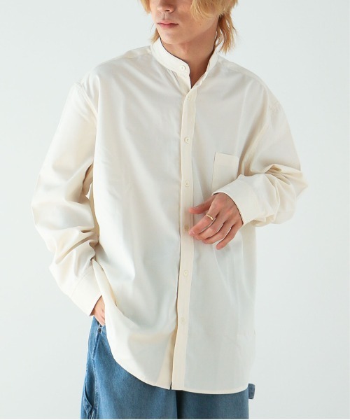 CRAFT STANDARD BOUTIQUE(クラフトスタンダードブティック)の「T/Rバンドカラーシャツ(シャツ/ブラウス・メンズ・ブラック/チャコールグレー/アイボリー/グレイッシュベージュ・M/L/XL)」の2枚目の写真