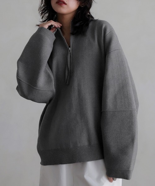 hellam（へラム）の「ハーフZIPニットプルオーバー（ニット/セーター