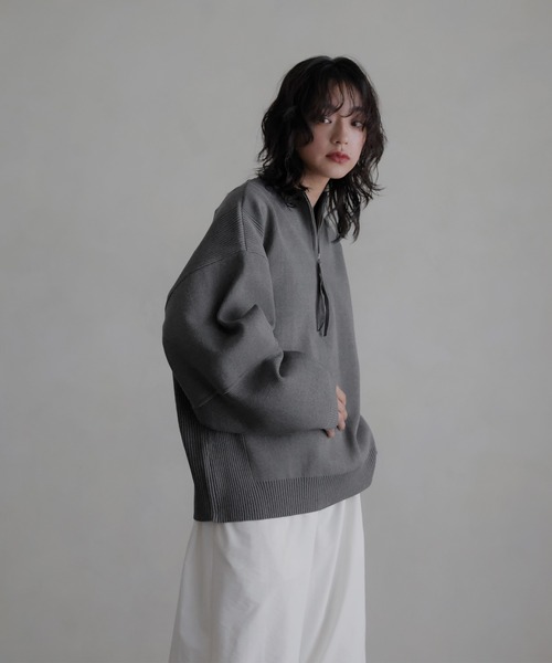 hellam（へラム）の「ハーフZIPニットプルオーバー（ニット/セーター