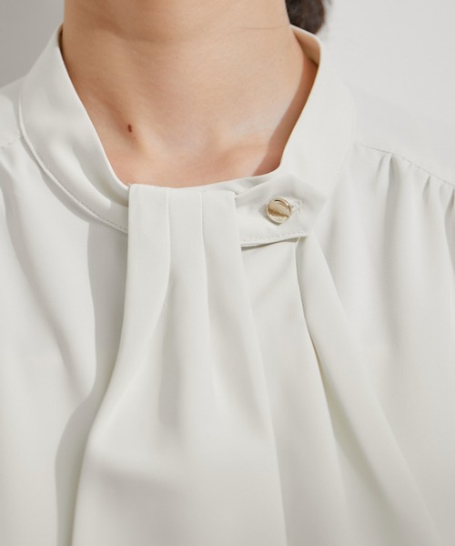 VIS（ビス）の「フロントフリルボウタイブラウス（シャツ/ブラウス・レディース・サックスブルー/オフホワイト/ネイビー・FREE）」の20枚目の写真