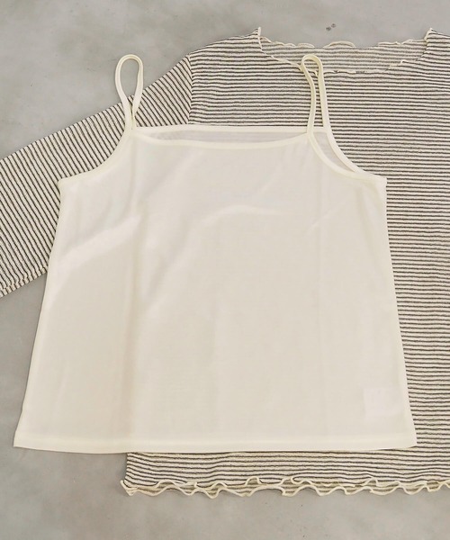 セットアップ 2点 短丈 ボーダー キャミソール スタッズ Tシャツ tiptop+pocket ティップトッププラスポケット / シアーボーダー5