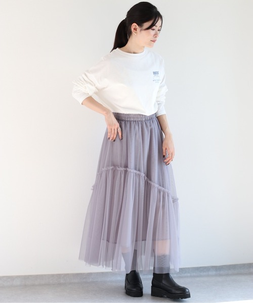 cepo(セポ)の「アシメトリーチュールスカート(スカート・レディース・ブラック/グレー/オフホワイト・M)」の18枚目の写真