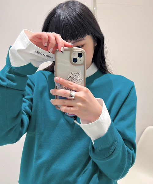 EVERYDAY I LIKE.(エヴリディアイライク)の「スムースクルーネックプルオーバー(ニット/セーター・レディース・グレー/ホワイト/スカイブルー・FREE)」の20枚目の写真