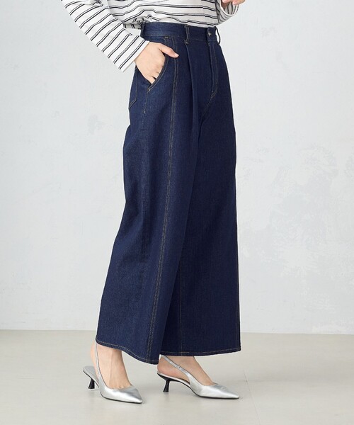 COMME CA ISM（コムサイズム）の「デニム　ワイドパンツ / セットアップ対応（デニムパンツ・レディース・ブルー/インディゴブルー・SMALL/MEDIUM/LARGE）」の2枚目の写真