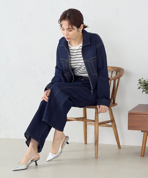 COMME CA ISM（コムサイズム）の「デニム　ワイドパンツ / セットアップ対応（デニムパンツ・レディース・ブルー/インディゴブルー・SMALL/MEDIUM/LARGE）」の3枚目の写真