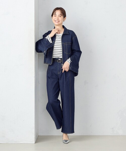 COMME CA ISM（コムサイズム）の「デニム　ワイドパンツ / セットアップ対応（デニムパンツ・レディース・ブルー/インディゴブルー・SMALL/MEDIUM/LARGE）」の5枚目の写真