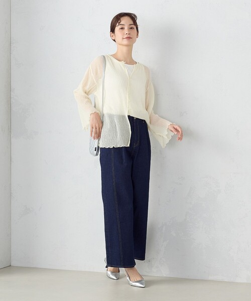 COMME CA ISM（コムサイズム）の「デニム　ワイドパンツ / セットアップ対応（デニムパンツ・レディース・ブルー/インディゴブルー・SMALL/MEDIUM/LARGE）」の6枚目の写真