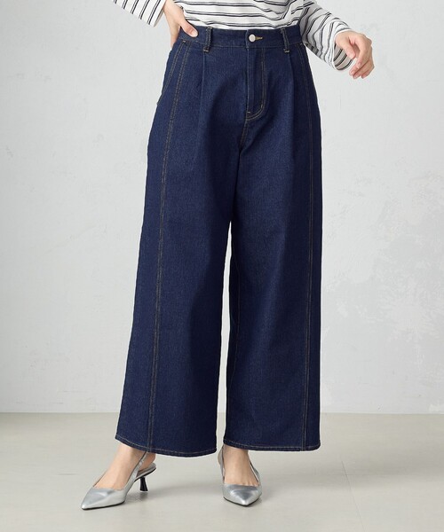 COMME CA ISM（コムサイズム）の「デニム　ワイドパンツ / セットアップ対応（デニムパンツ・レディース・ブルー/インディゴブルー・SMALL/MEDIUM/LARGE）」の7枚目の写真