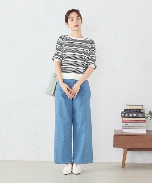 COMME CA ISM（コムサイズム）の「デニム　ワイドパンツ / セットアップ対応（デニムパンツ・レディース・ブルー/インディゴブルー・SMALL/MEDIUM/LARGE）」の8枚目の写真