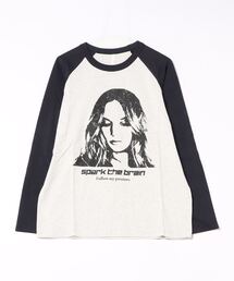 Anytime Songs | 16/天竺ラグラン 切り替えプリント Tシャツ(WOMAN)(Tシャツ/カットソー)