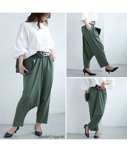 GOLDJAPAN(ゴールドジャパン)の「ストレッチサルエルパンツ【大きいサイズ対応】(その他パンツ・レディース・ブラック/カーキ・4L~5L/LL~3L)」の7枚目の写真