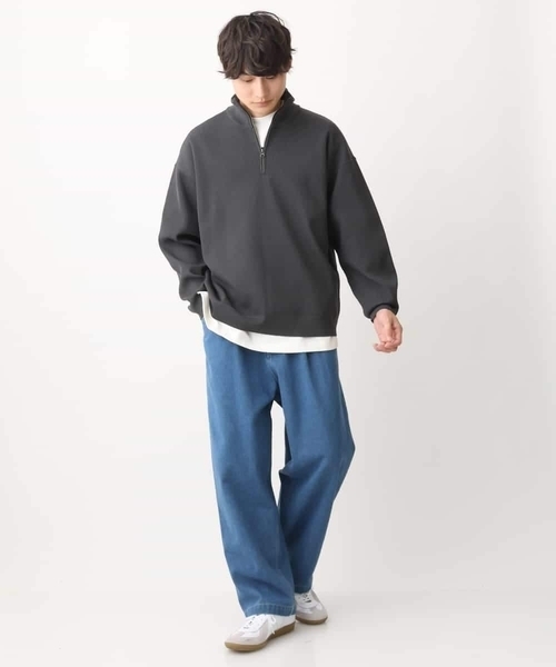 a.v.v（アーヴェヴェ）の「【大人カジュアル】ハーフジップニット（ニット/セーター・メンズ・アイボリー/チャコールグレー・46/48）」の6枚目の写真