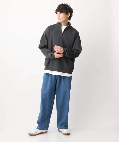 a.v.v（アーヴェヴェ）の「【大人カジュアル】ハーフジップニット（ニット/セーター・メンズ・アイボリー/チャコールグレー・46/48）」の7枚目の写真