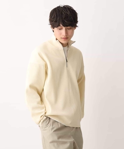 a.v.v（アーヴェヴェ）の「【大人カジュアル】ハーフジップニット（ニット/セーター・メンズ・アイボリー/チャコールグレー・46/48）」の11枚目の写真