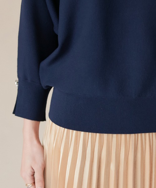 「PAMM」 7分袖ニット フリー ネイビー レディース 海辺の一日のショートニット – pamm.officialstore