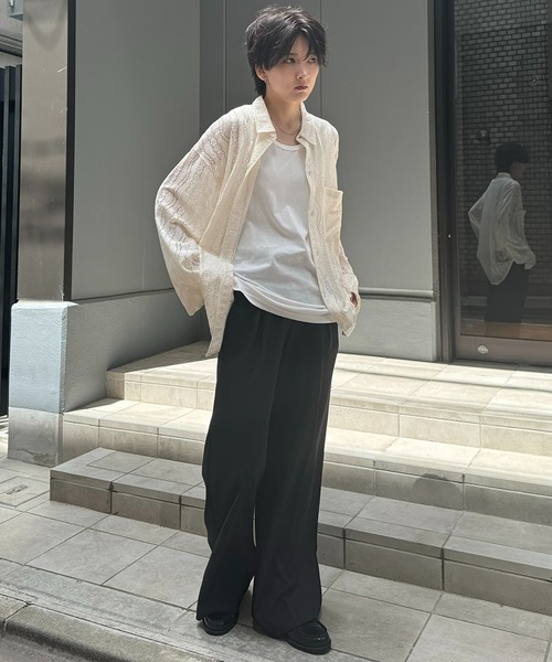 Confirm（コンファーム）の「25SS ルーズシルエット デザインシアーシャツ 長袖【Confirm】（シャツ/ブラウス・メンズ・サックスブルー系/ライム/ホワイト系その他/グレー/ブラック系その他/ブラック・L/M）」の18枚目の写真