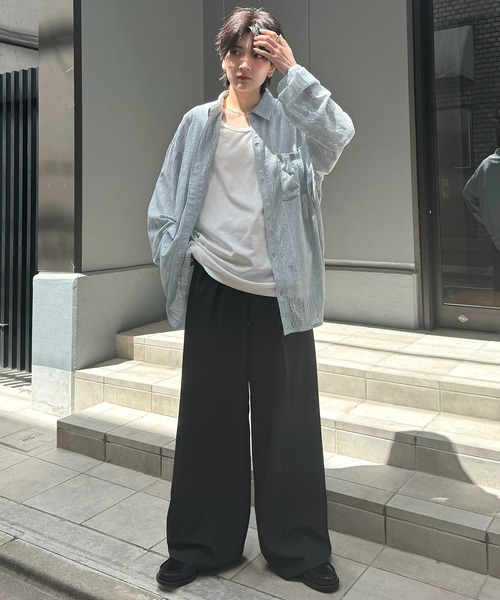 Confirm（コンファーム）の「25SS ルーズシルエット デザインシアーシャツ 長袖【Confirm】（シャツ/ブラウス・メンズ・サックスブルー系/ライム/ホワイト系その他/グレー/ブラック系その他/ブラック・L/M）」の13枚目の写真