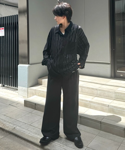 Confirm（コンファーム）の「25SS ルーズシルエット デザインシアーシャツ 長袖【Confirm】（シャツ/ブラウス・メンズ・サックスブルー系/ライム/ホワイト系その他/グレー/ブラック系その他/ブラック・L/M）」の16枚目の写真