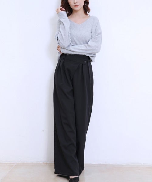 Doux Belle(ドゥーベル)の「クロスウエストワイドパンツ(その他パンツ・レディース・ダークグレー/ライトグレー/ベージュ/ネイビー/ピンク系その他/ブラック/イエロー/ブルー系その他・LARGE/MEDIUM)」の16枚目の写真