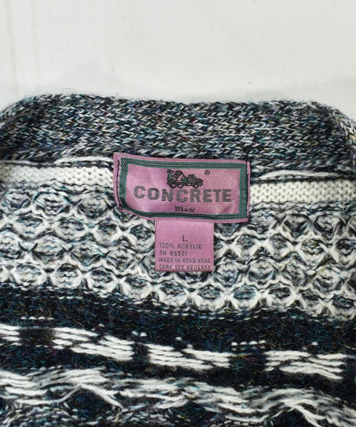 VINTAGE（ヴィンテージ）の「【ヴィンテージ古着】90's CONCRETE 立体編み 3D 総柄 デザインカーディガン（カーディガン/ボレロ・メンズ・その他・LARGE）」の3枚目の写真