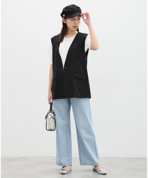 Honeys（ハニーズ）の「カラーレスジレ（ベスト・レディース・ネイビー/ベージュ/ライトベージュ/ブラック・S/M/L/LL）」の10枚目の写真