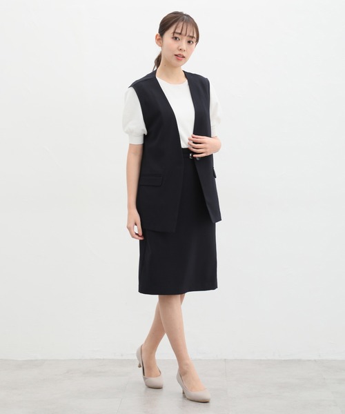 Honeys（ハニーズ）の「カラーレスジレ（ベスト・レディース・ネイビー/ベージュ/ライトベージュ/ブラック・S/M/L/LL）」の14枚目の写真