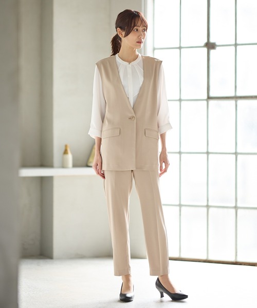 Honeys（ハニーズ）の「カラーレスジレ（ベスト・レディース・ネイビー/ベージュ/ライトベージュ/ブラック・S/M/L/LL）」の17枚目の写真