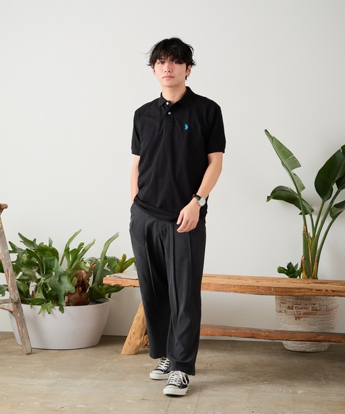 U.S. POLO ASSN.(ユーエスポロアッスン)の「U.S. POLO ASSN./ユーエスポロアッスン 鹿の子半袖ポロシャツ(ポロシャツ・メンズ・ブラック/ダークグリーン/ネイビー/オフホワイト・LL/S/M/L)」の14枚目の写真