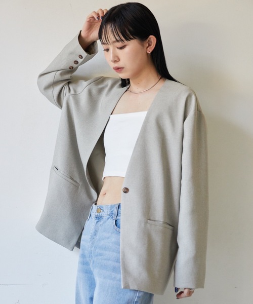 Aunt Marie's（アントマリーズ）の「リネンライクノーカラージャケット