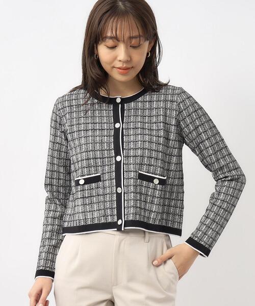 index（インデックス）の「◇カラーツイードニットカーディガン【洗濯