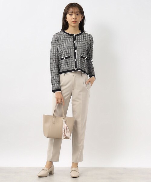 index（インデックス）の「◆カラーツイードニットカーディガン【洗濯機洗い可】（カーディガン/ボレロ・レディース・パープル系1/ブラック系1/ホワイト系4・42/40/38/36）」の4枚目の写真