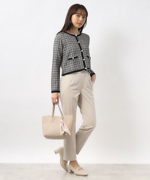 index（インデックス）の「◆カラーツイードニットカーディガン【洗濯機洗い可】（カーディガン/ボレロ・レディース・パープル系1/ブラック系1/ホワイト系4・42/40/38/36）」の5枚目の写真