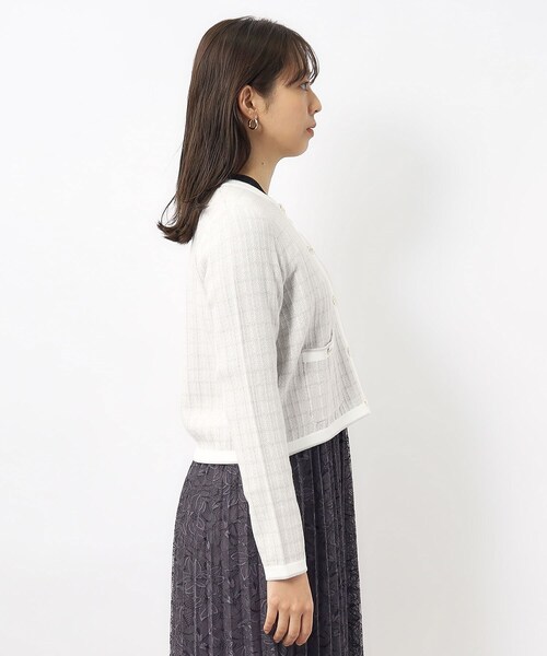 index（インデックス）の「◆カラーツイードニットカーディガン【洗濯機洗い可】（カーディガン/ボレロ・レディース・パープル系1/ブラック系1/ホワイト系4・42/40/38/36）」の20枚目の写真