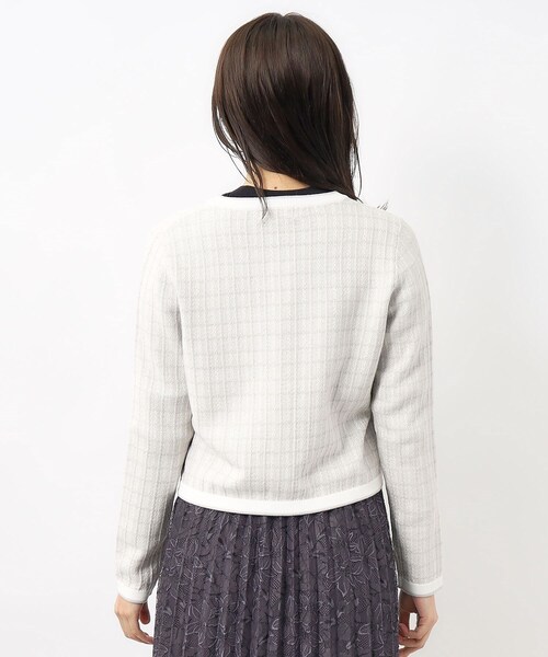 index（インデックス）の「◆カラーツイードニットカーディガン【洗濯機洗い可】（カーディガン/ボレロ・レディース・パープル系1/ブラック系1/ホワイト系4・42/40/38/36）」の21枚目の写真