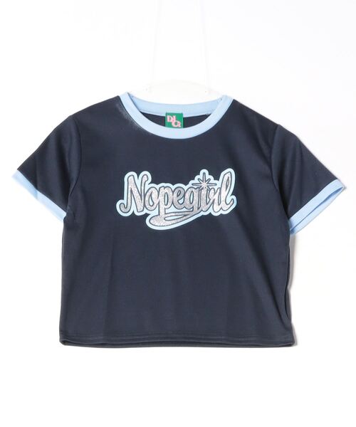 Nope Girl(ノープガール)の「Nopegirl signature ringer T shirt(Tシャツ/カットソー・レディース・ブラック/オフホワイト/ネイビー系2・SMALL)」の3枚目の写真