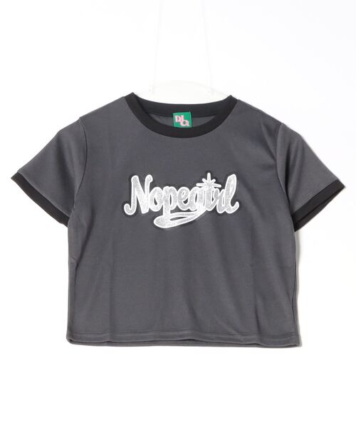 Nope Girl(ノープガール)の「Nopegirl signature ringer T shirt(Tシャツ/カットソー・レディース・ブラック/オフホワイト/ネイビー系2・SMALL)」の1枚目の写真
