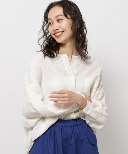 niko and...（ニコアンド）の「リネンリヨセルスキッパーシャツ（シャツ/ブラウス・レディース・オフホワイト/ブルー/ブラック/アイボリー・MEDIUM/LARGE）」の10枚目の写真