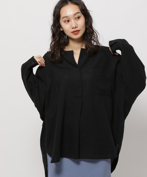 niko and...（ニコアンド）の「リネンリヨセルスキッパーシャツ（シャツ/ブラウス・レディース・オフホワイト/ブルー/ブラック/アイボリー・MEDIUM/LARGE）」の13枚目の写真