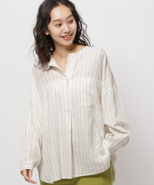 niko and...（ニコアンド）の「リネンリヨセルスキッパーシャツ（シャツ/ブラウス・レディース・オフホワイト/ブルー/ブラック/アイボリー・MEDIUM/LARGE）」の16枚目の写真